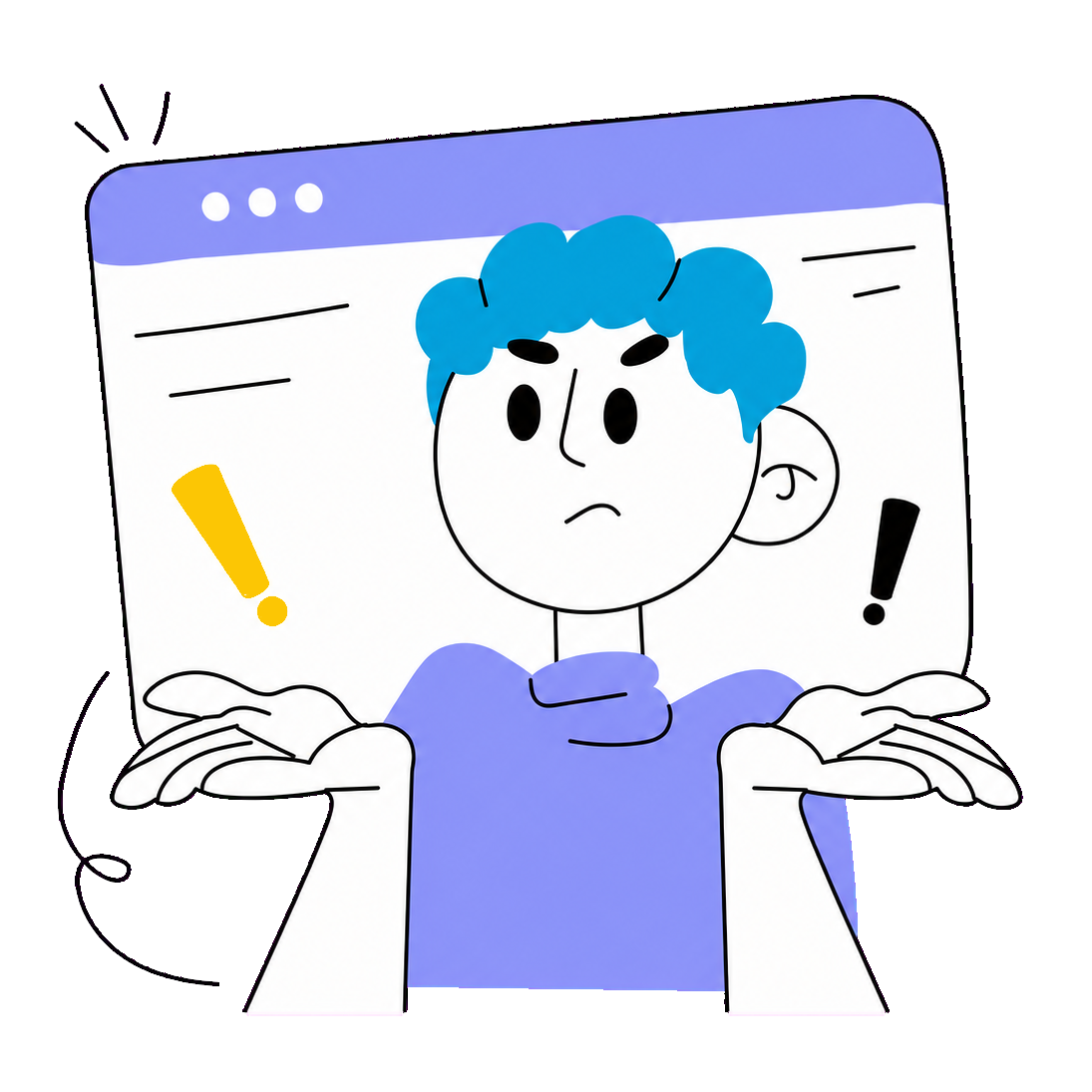 Illustrazione di un errore del sito web