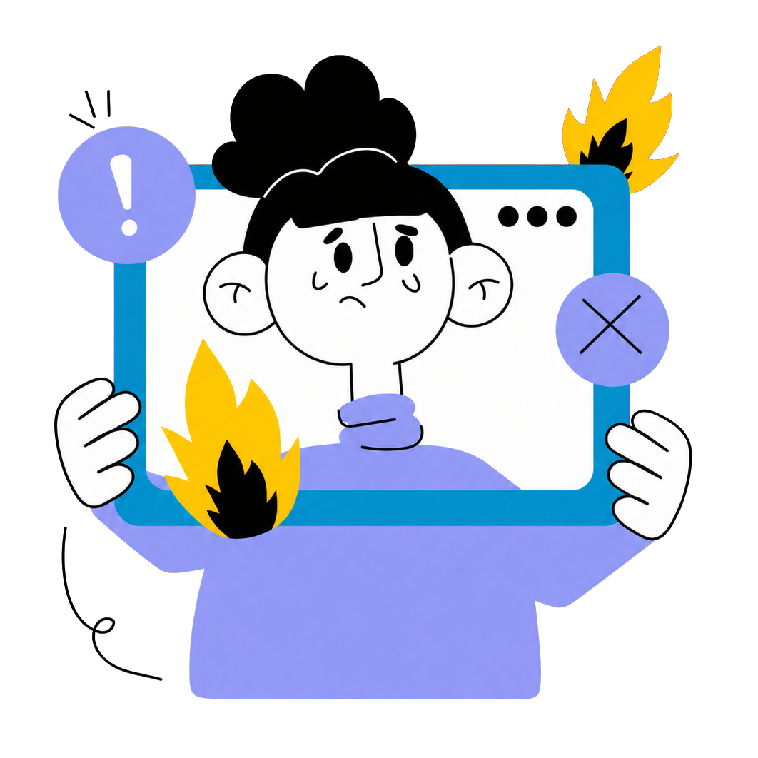 Illustrazione di un sito web da riprogettare